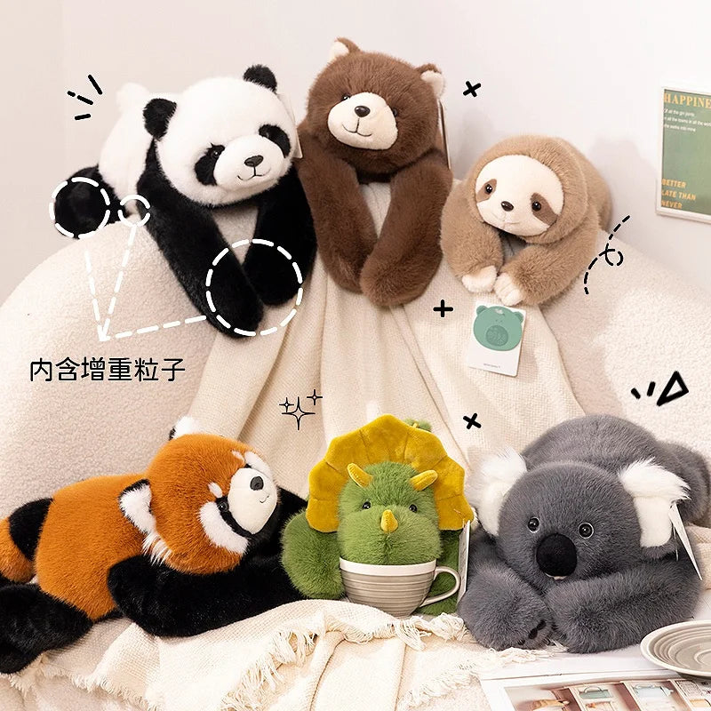 30-65cm Kawaii High Quality Forest Animal Plush Pillow Soft Long Arms Red Raccoon Dinosaur Bear Sloth Koala Plush Toy Home Decor